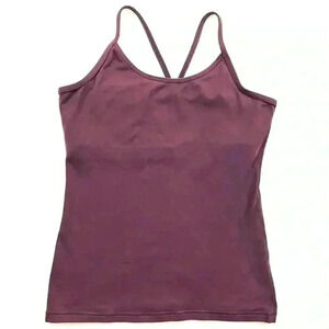 Lululemon Burgundy Spaghetti Strap Lined Compression Athletic Yoga Tank